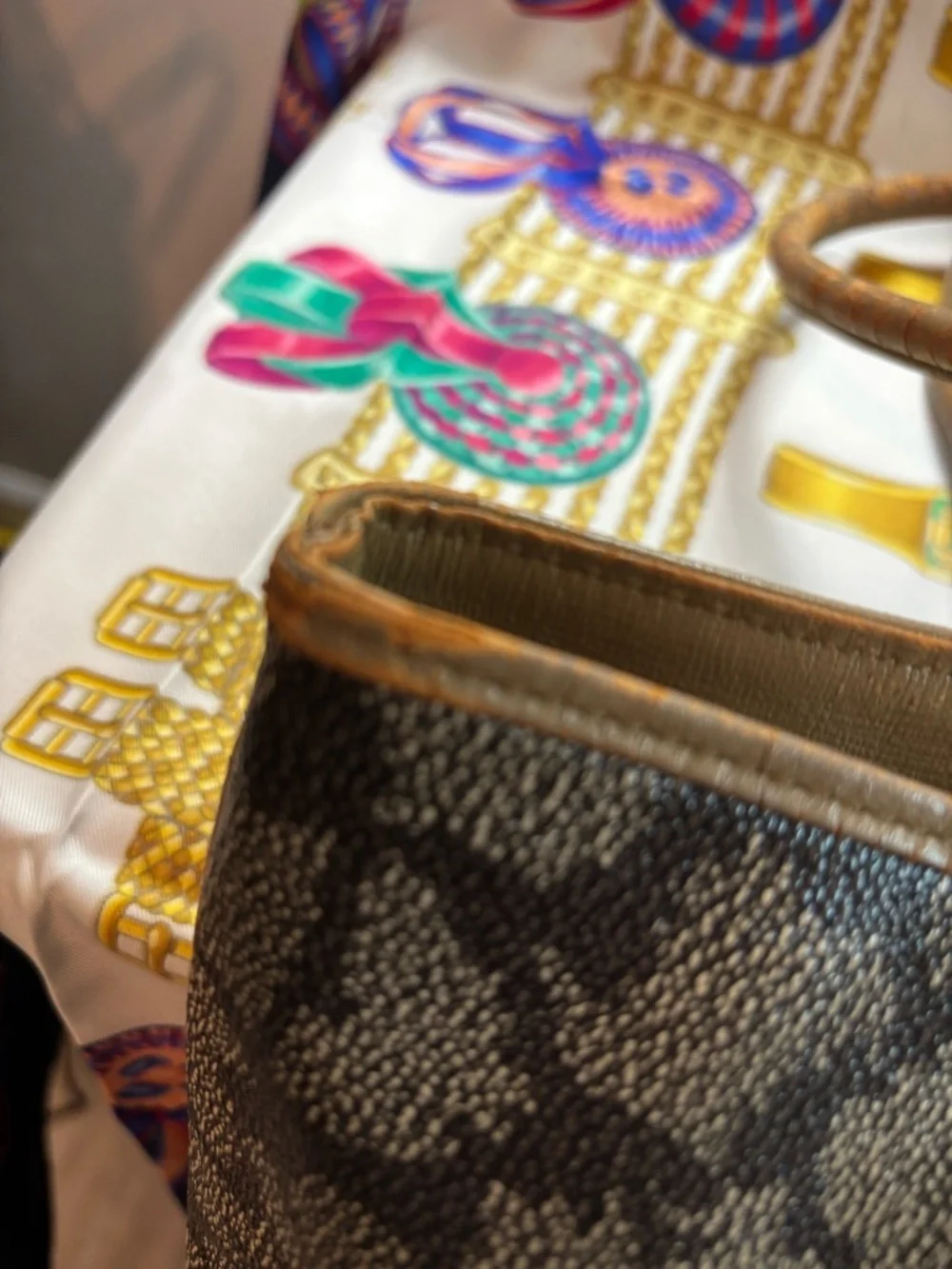 RARE Vintage Yves Saint Laurent Giraffe Print Tote – Grey/Tan Coated Canvas